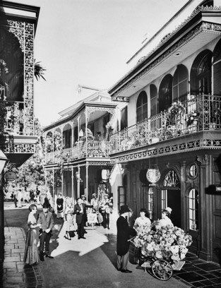 Black and White Picture/Photo: Maison Bourbon, on Bourbon Street, French  Quarter. New Orleans, Louisiana, USA