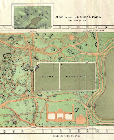 Vaux and Olmstead Map of Central Park, New York City - Geographicus. From Wikimedia.org